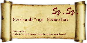 Szolcsányi Szabolcs névjegykártya